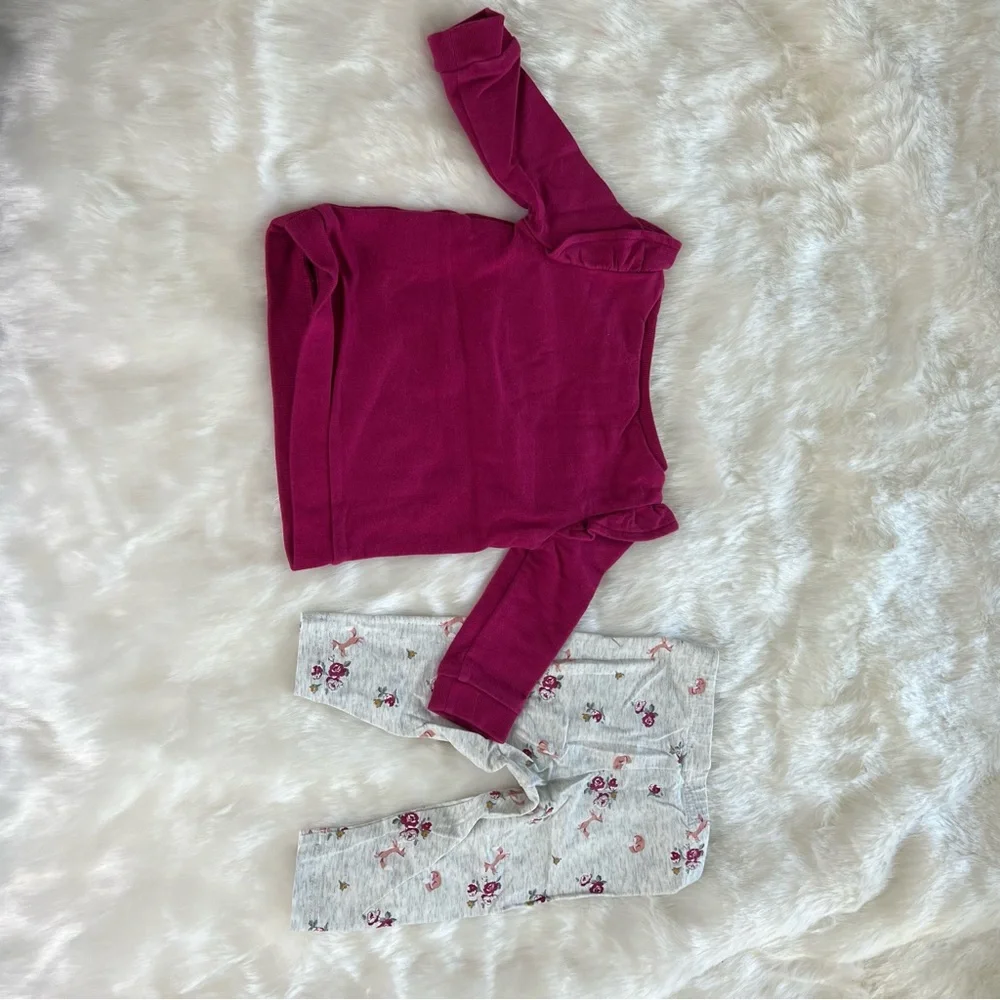 Baby 2-Piece Long-Sleeve Tee & Fox Legging Set 6‎ Months